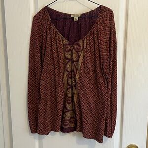 Lucky Brand Red and Purple Top